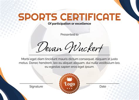 Free printable sports award certificate templates, Download Free ...