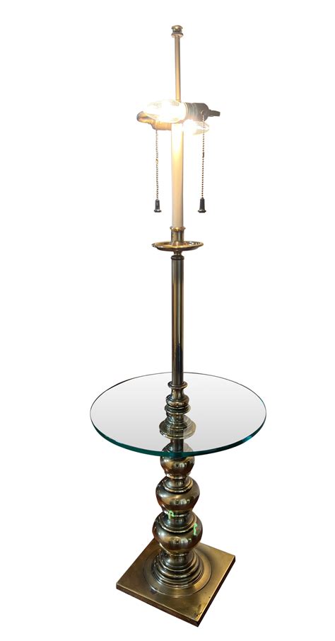Vintage Stiffel Brass Floor Lamp with Glass Table For Sale at 1stDibs ...