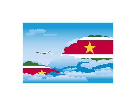 Suriname Day Clouds Airplane Airport Flight Vector Illustration – City ...
