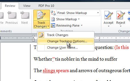 Image result for Using Track Changes in Word
