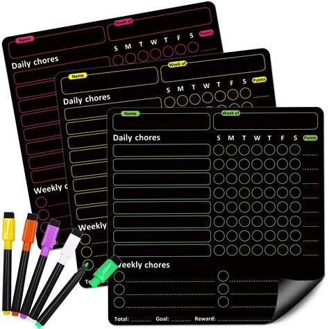 Buy Magnetic Chore Chart for Kids Multiple Kids, Daily Responsibility ...