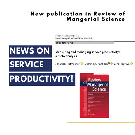 Review Of Managerial Science Scimago
