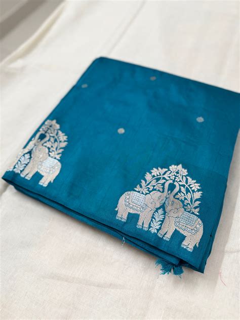 Premium Blue Banarasi Silk Saree – Kanak Vastrams