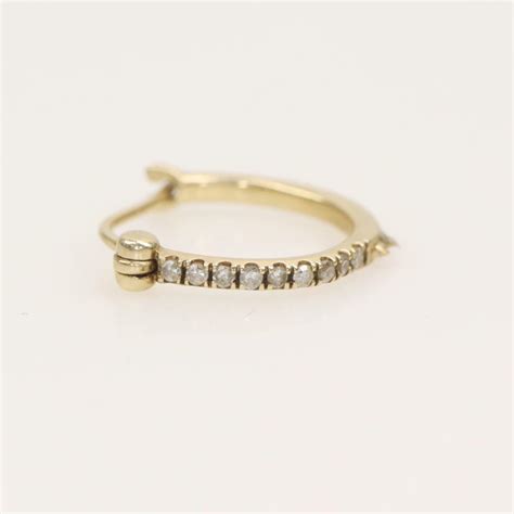 14kt Gold Diamond Hoop Earring | Property Room