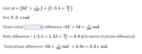 The initial phase difference between two interfering waves is 54^0 ...