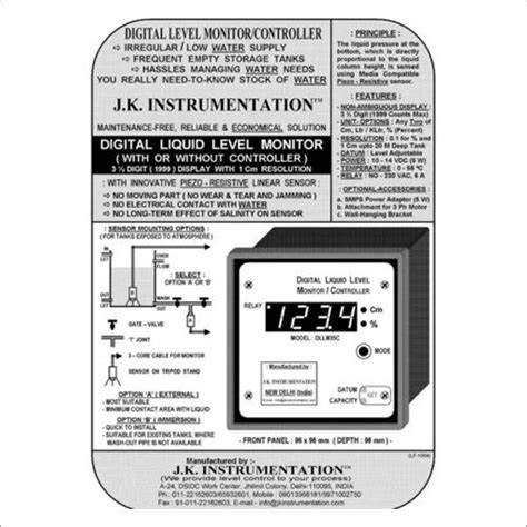 Digital Liquid Level Monitor Manufacturer,Exporter,Supplier from Delhi ...