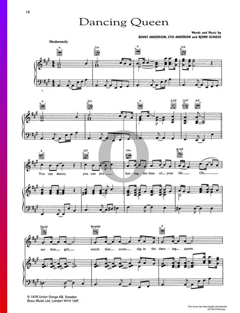 Dancing Queen (ABBA) Piano Sheet Music - OKTAV