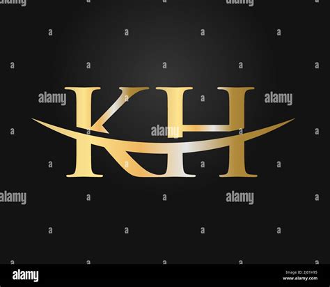 Kh letter initial with royal wing logo template Vector Image