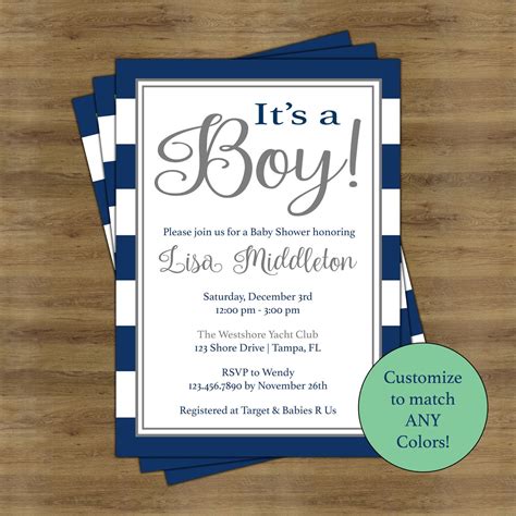 Free Printable Boy Baby Shower Invitations Templates