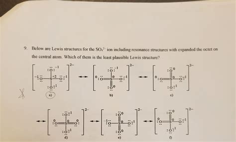 Below are Lewis structures for the SO42− ion | Chegg.com