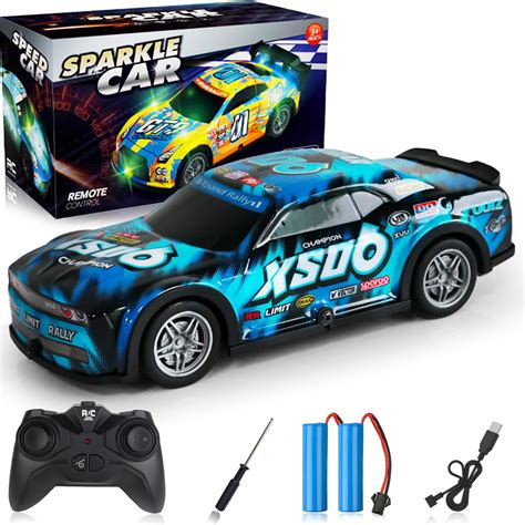 Remote Control Car, 1:22 Scale Light Up RC Car Toys, 2.4GHz 15KM H Off ...
