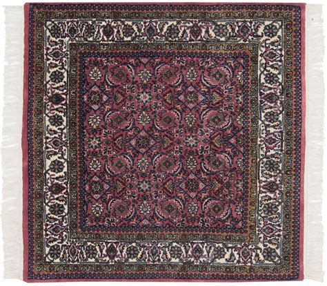 4×4 Bijar Rose Oriental Square Rug 030692 – Carpets by Dilmaghani