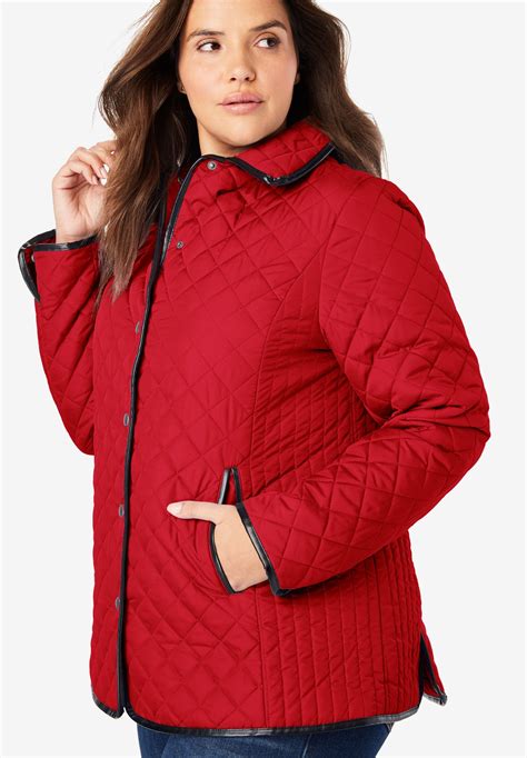 Quilted Snap-Front Jacket| Plus Size Outerwear | Woman Within