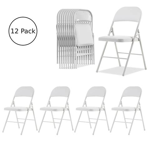 Ktaxon 12 Pack Heavy Duty Padded Folding Chairs for Events, Bulk Dining ...