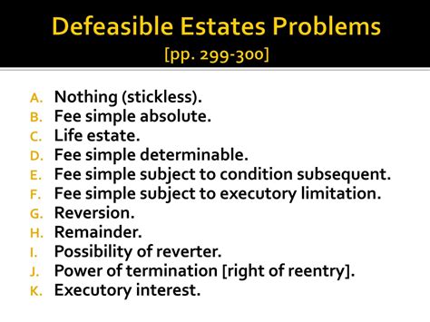 PPT - Defeasible Estates PowerPoint Presentation, free download - ID:252813