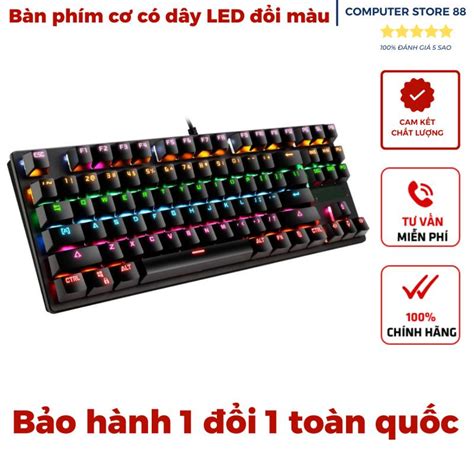 Mechanical keyboard with LED multiple lighting modes, wired mechanical keyboard for computers ...