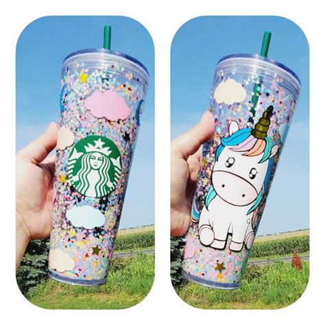 Rainbow & Unicorns Snowglobe Starbucks Tumbler Unicorn Starbucks ...