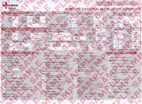 Image result for Electrical Installation Certificate Example