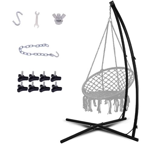 Buy LAZZO C-Type Hammock Chair Stand,Heavy Duty Steel Solid Hammock ...