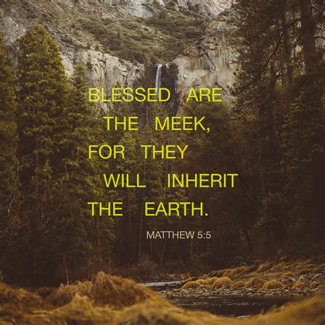 Matthew 5:5 Blessed are the meek: for they shall inherit the earth ...