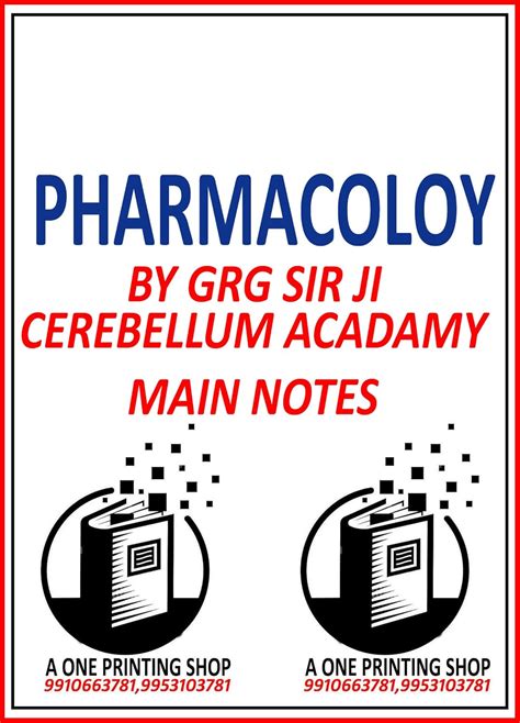 Buy PHARMACOLOGY BY GOVIND RAI GARG SIR (CEREBELLUM ACADAMY FULL NOTES ...