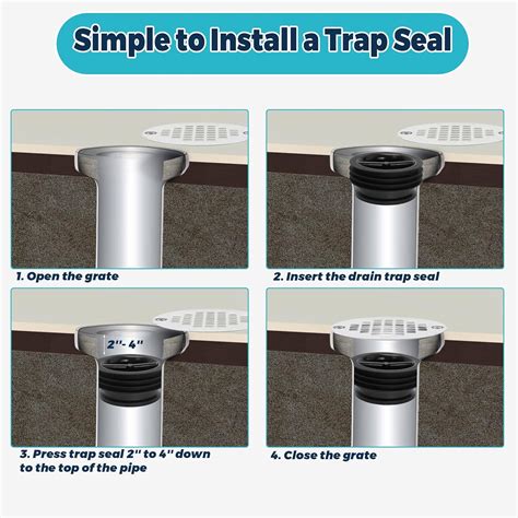 Buy Waterless Drain Trap Seal for Floor Drain 4 Inch, Shower Drain Seal ...