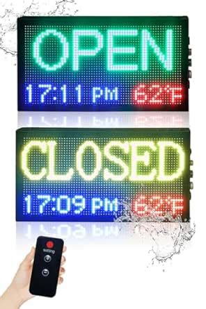 FTELEDLIGHT LED Open/Closed Sign, P6 16.5 x9 Inch Open Sign With Remote ...