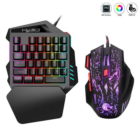 Buy BESTSUGER RGB Single Handed Gaming Keyboard and Mouse Combo, 35-key ...