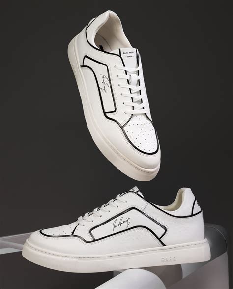 Rare Rabbit Men Veron White Genuine Leather Dual Tone Low-Top Lace-Up