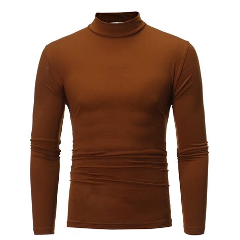 VerPetridure Men's Mock Turtleneck T-Shirts Long Sleeve Crewneck ...