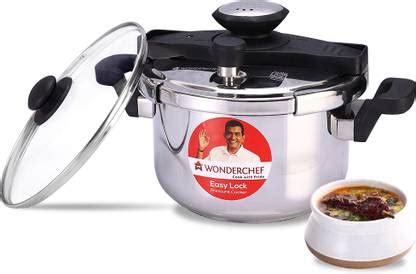 WONDERCHEF Easy Lock 5 L Outer Lid Induction Bottom Pressure Cooker ...