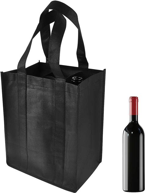Amazon.com: TIESOME 6 Bottle Wine Carrier Tote, Non-Woven Wine Bags ...