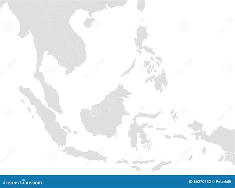 Blank Map Of Asia No Borders