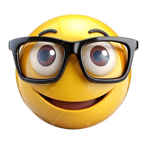 Smiley Face With Glasses Cute Hipster Emoticon Wearing Eyeglasses