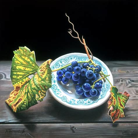 alexander titorenkov - Still Life with Grapes - original still life ...