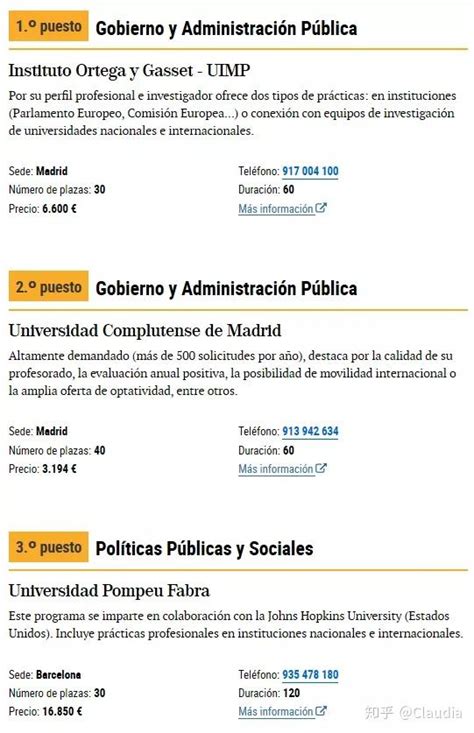 EL MUNDO 首次发布西班牙硕士排名（详细解析）！ - 知乎