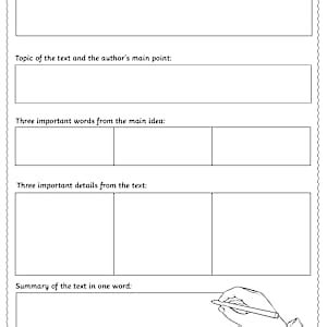Objective Summary Worksheets on Informational Texts