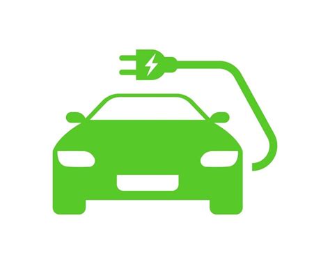 Electric car logo silhouette with green color eco friendly vehicles ...