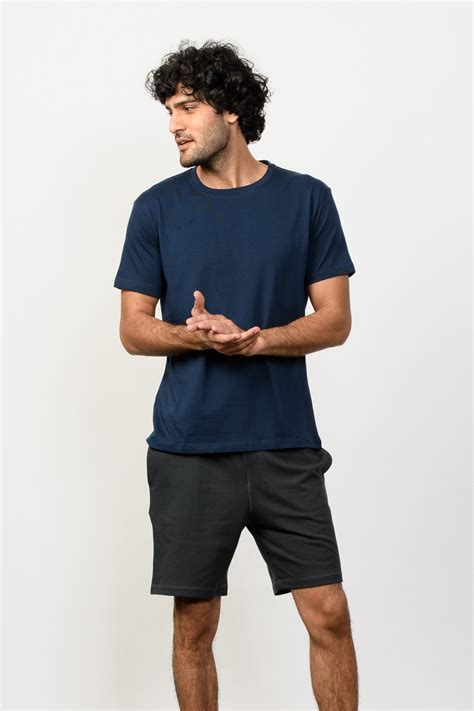 Buy The Pima Crew Carbon Deep Sea Blue Men's T-shirt