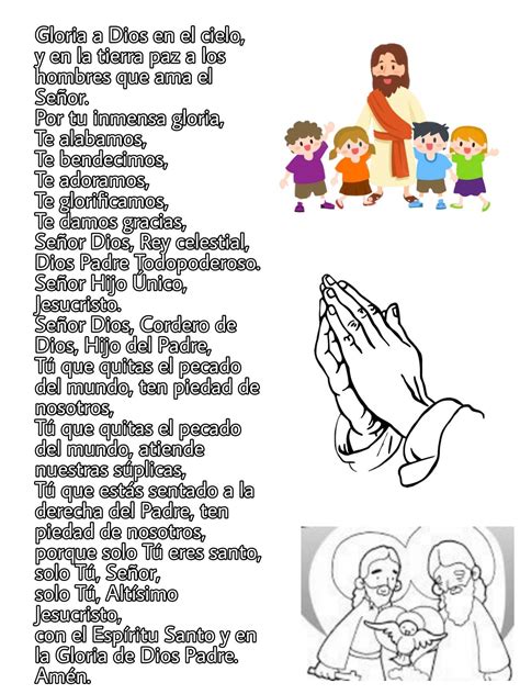 Gloria Largo para Niños | Oraciones para niños, Lecciones de la escuela ...
