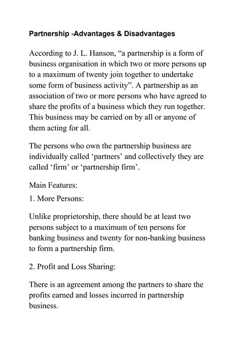 SOLUTION: Partnership advantages disadvantages - Studypool