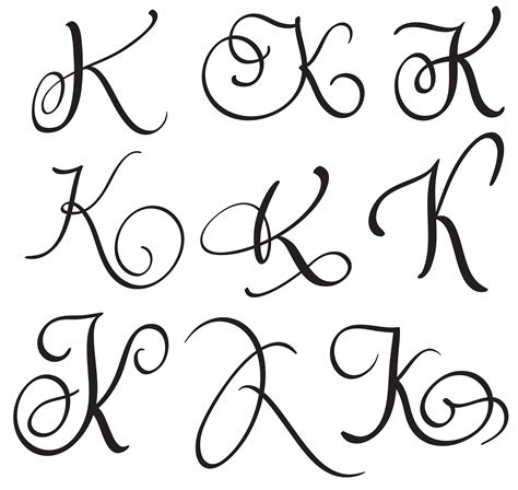 Alphabet K In Calligraphy - Letter K Calligraphy