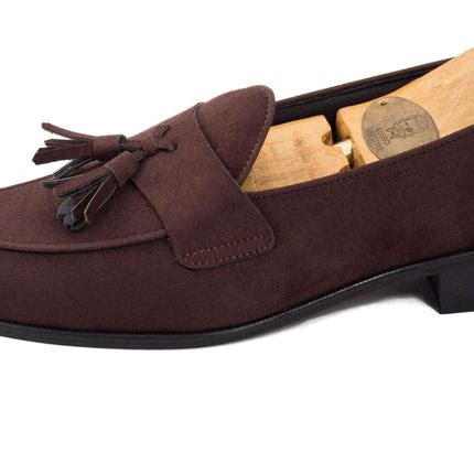 Buy Luna Brown Suede Tassel Slip-On Premium Vegan Leather Shoes