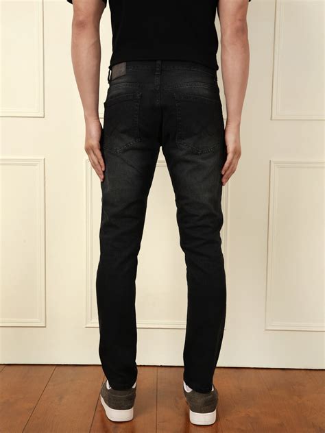 Casual Heavy Fade Slim Fit Jeans | Black – Wrogn