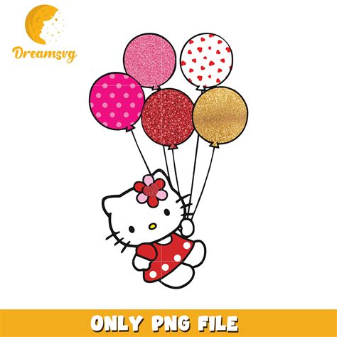 Hello Kitty Balloon Clipart PNG Digital File Download – DreamSVG Store