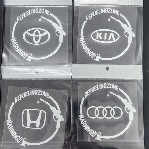Fuel Tank Logo White Car Sticker – Kaarr