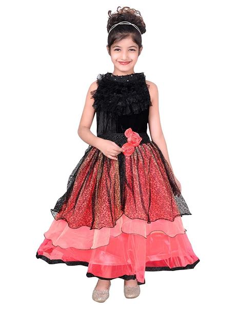 Sky Heights Girls Maxi Dress (Black_3-4 Years) : Amazon.in: Clothing ...