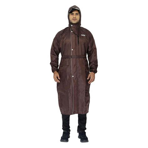 Buy The Clownfish Reversible Unisex Raincoat with Hood Brown Online