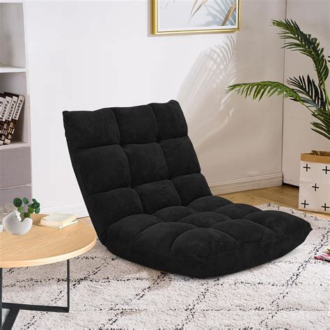 Floor Chair with Back Support, 14-Position Adjustable Folding Gaming ...