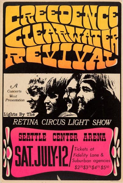 Creedence Clearwater Revival CCR - 1969 Seattle - Music Concert Poster ...
